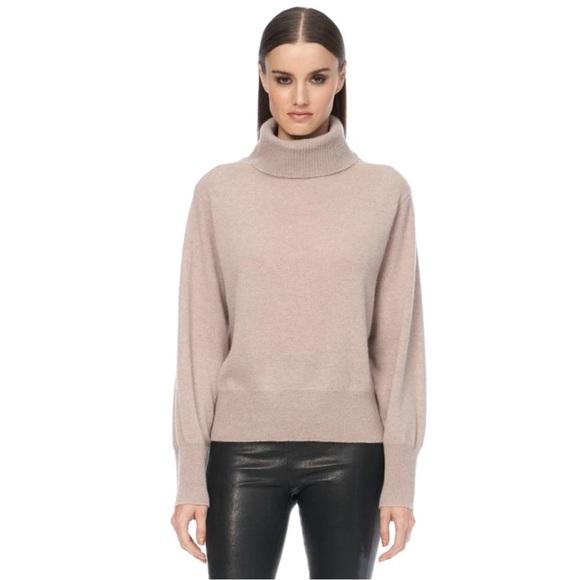 Skull Cashmere Zyan Turtleneck Sweater Womens Med Adobe Pink Edgy Designer - Picture 4 of 14